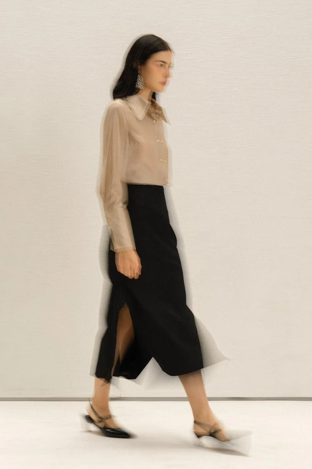 Kress Straight Collared Neck Silk Shirt