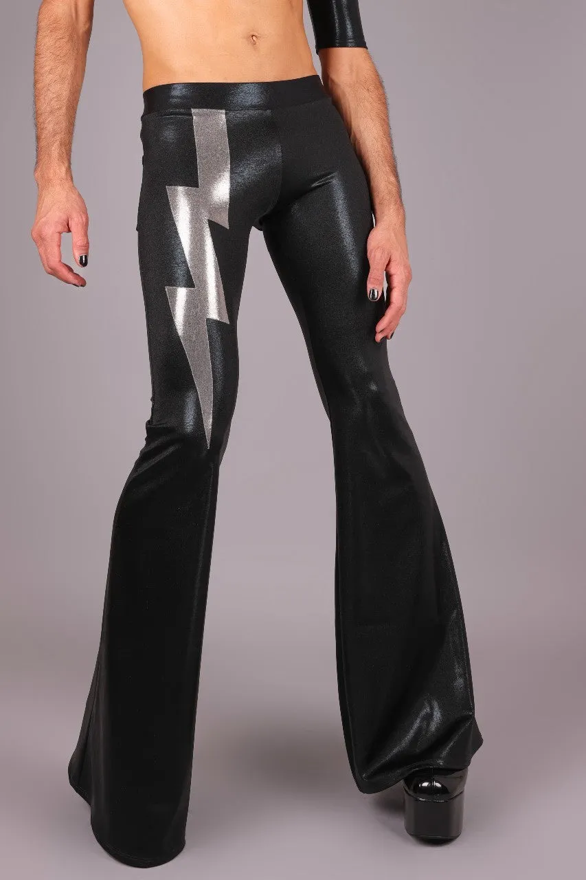 Lightning Bolt Jeans Back Bell Bottom Leggings