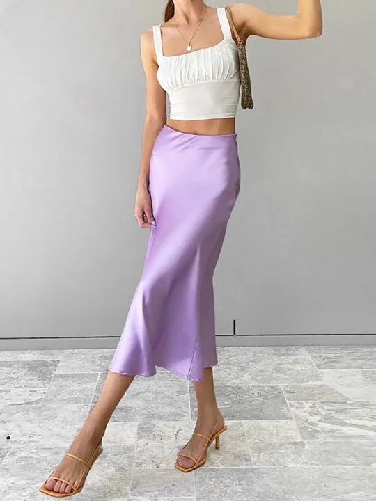 Luna Satin Silk Skirt