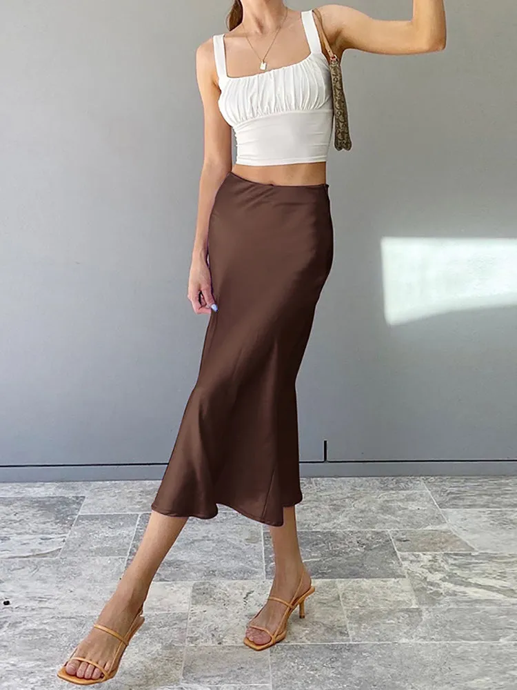 Luna Satin Silk Skirt