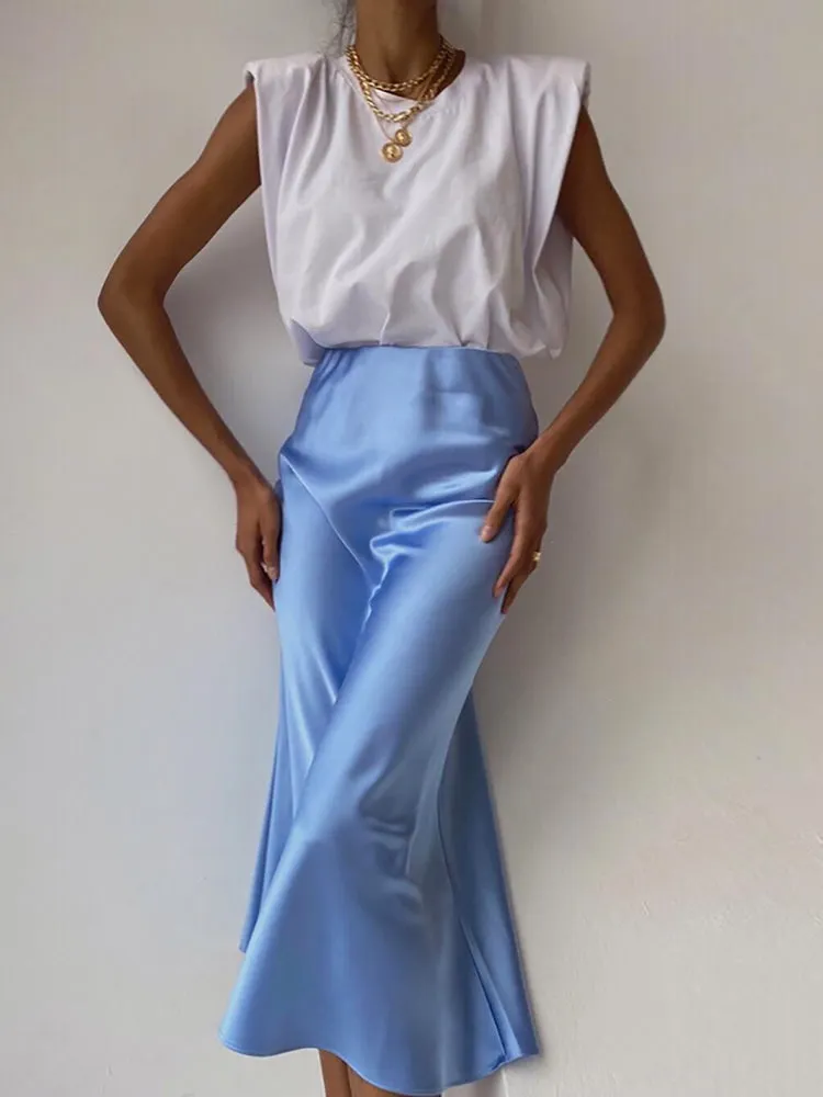 Luna Satin Silk Skirt