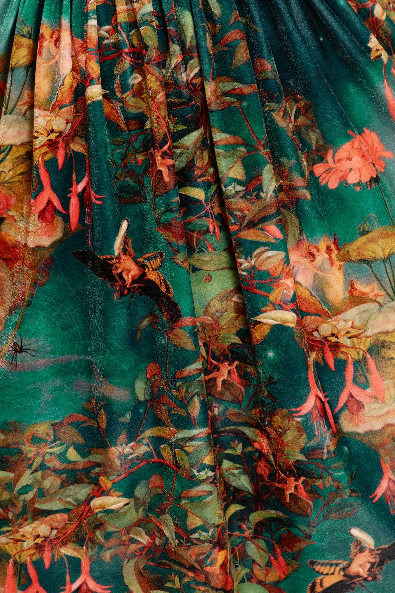 Midsummer Night's Fairies Velvet Squared Up Bishop Longline Dress