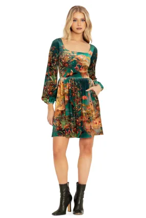 Midsummer Night's Fairies Velvet Squared Up Bishop Longline Dress