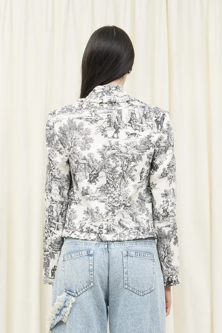 Miles Ruffle Trim Toile Blazer