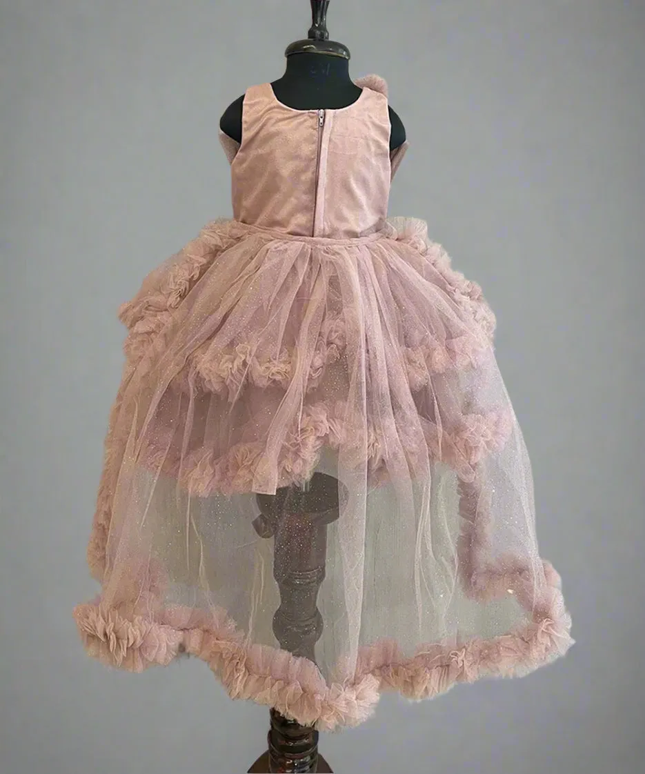 Onion Pink Colored Fancy Frock for Girls