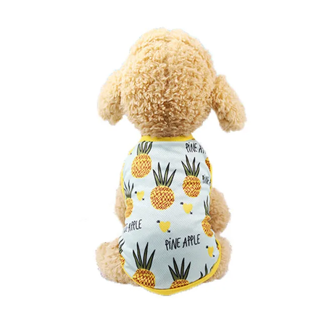 Pineapple Design Yellow Lining Summer Puppy Tank Top