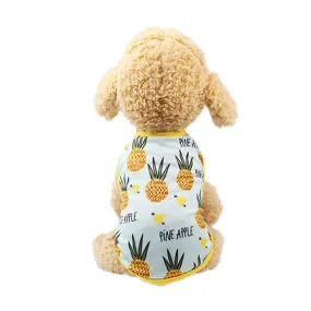 Pineapple Design Yellow Lining Summer Puppy Tank Top