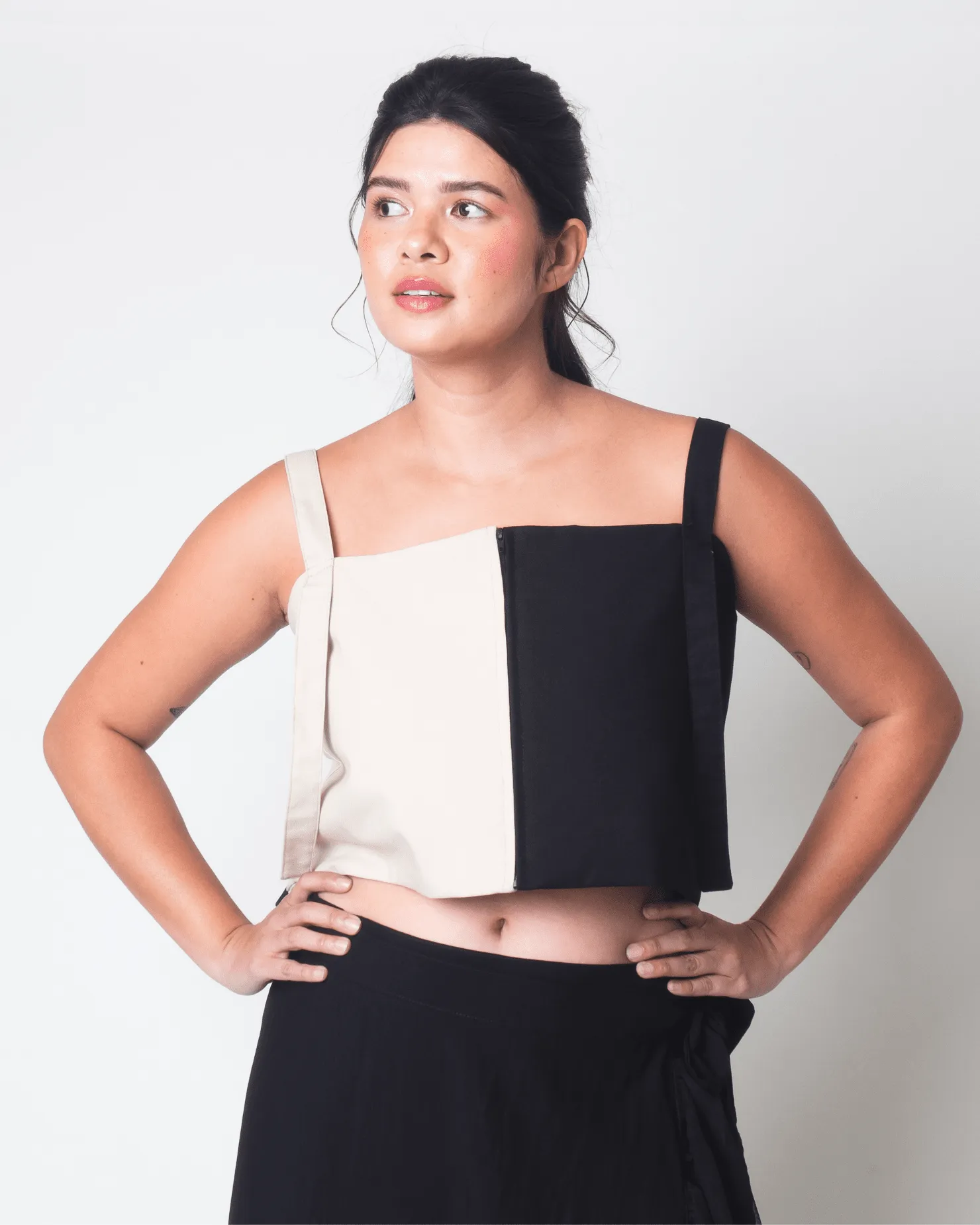 [Ready Today] Big Weave Top Black & Sand