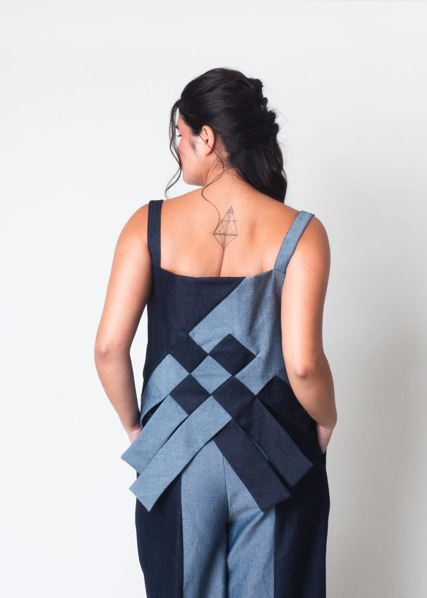[Ready Today] Big Weave Top Two-Tone Denim
