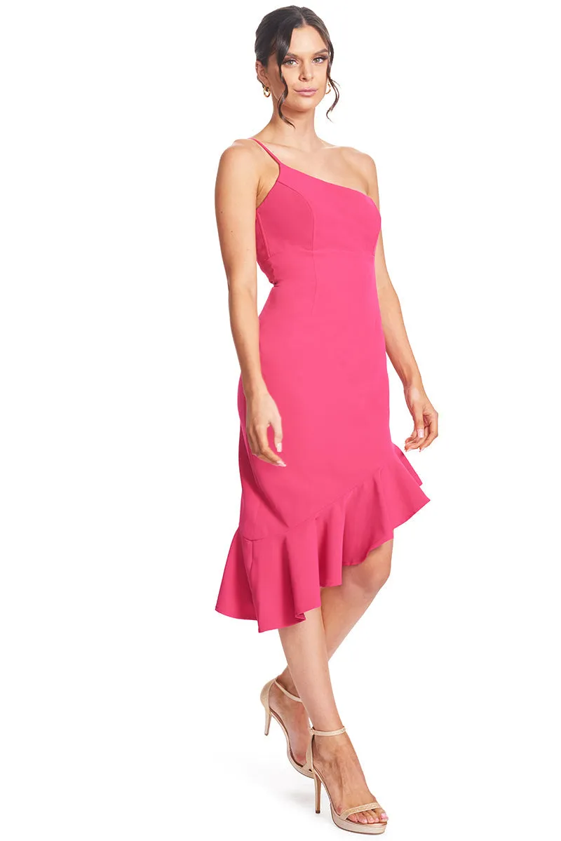 Rufflin' Round Dress - Asymmetric Dress With Ruffle Hem