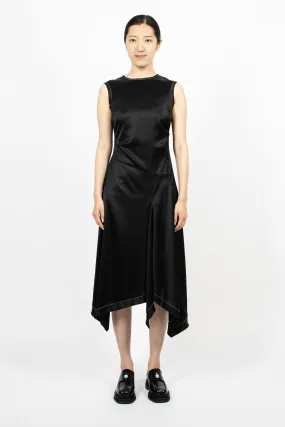 Satin Sleeveless Dress Black