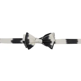 Severn Silk Ikat Bow Tie - Black, Ivory