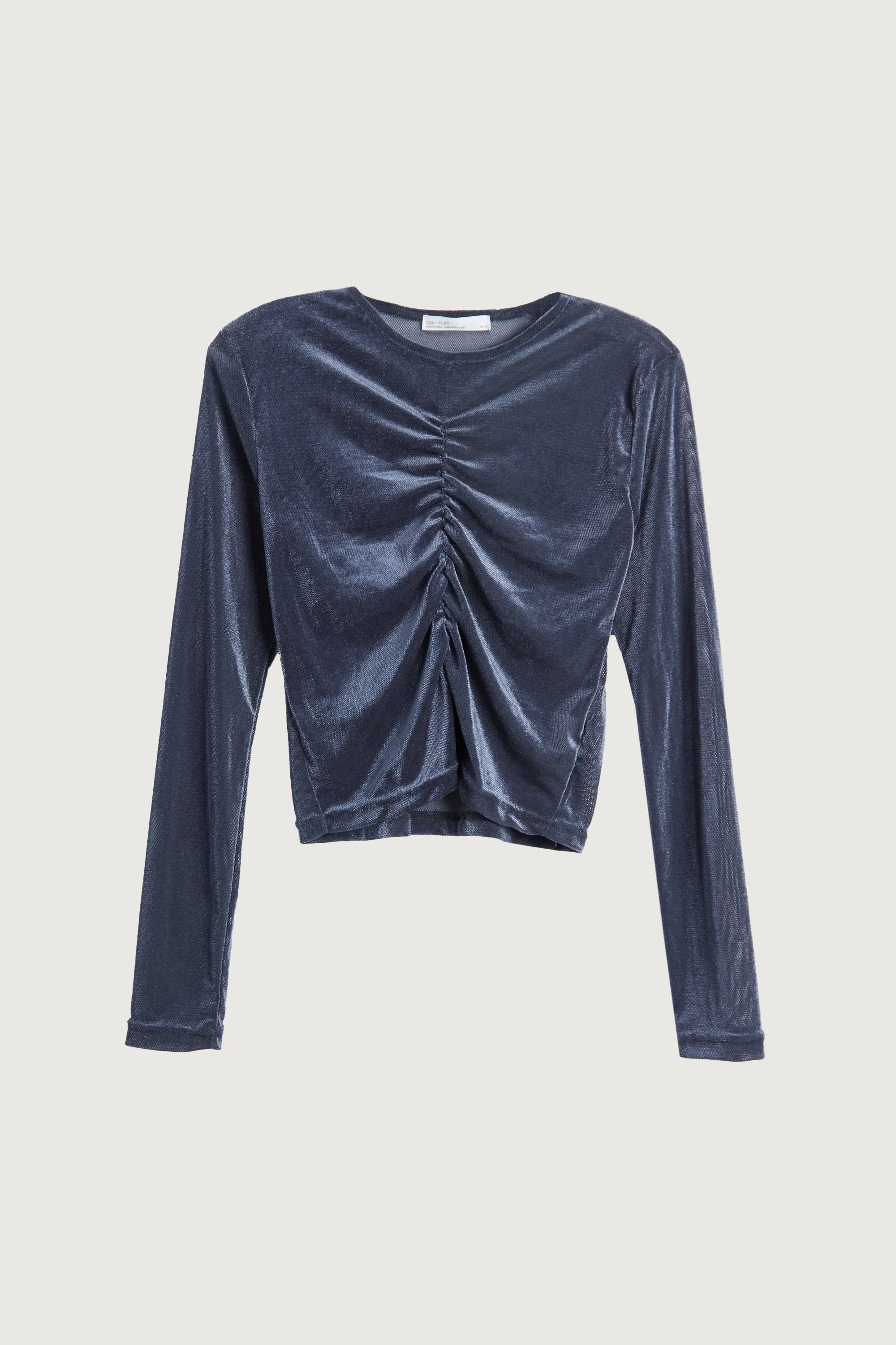 SHINY TOP WITH FRONT GATHER DETAIL