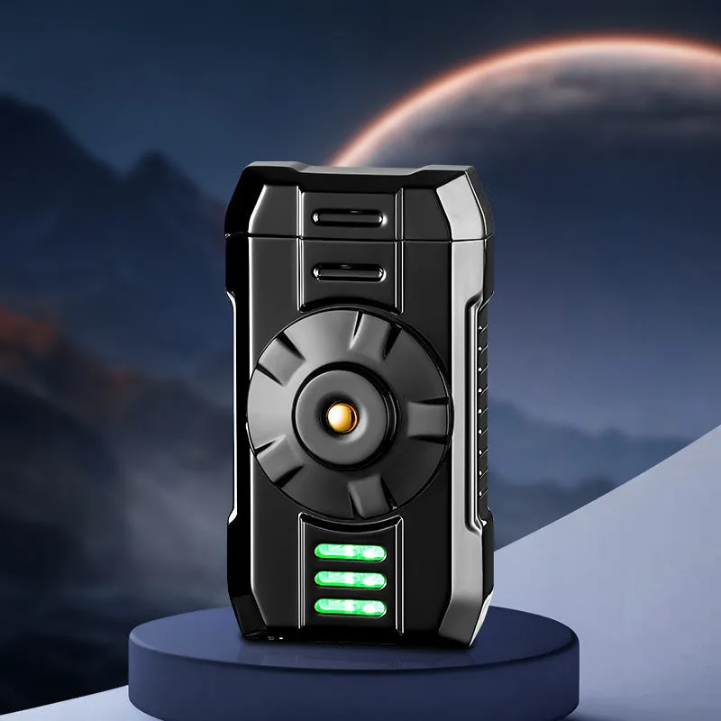 Spinning Top Windproof Button Jet Flame Lighter