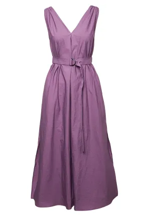 Techno Poplin Belted Dress