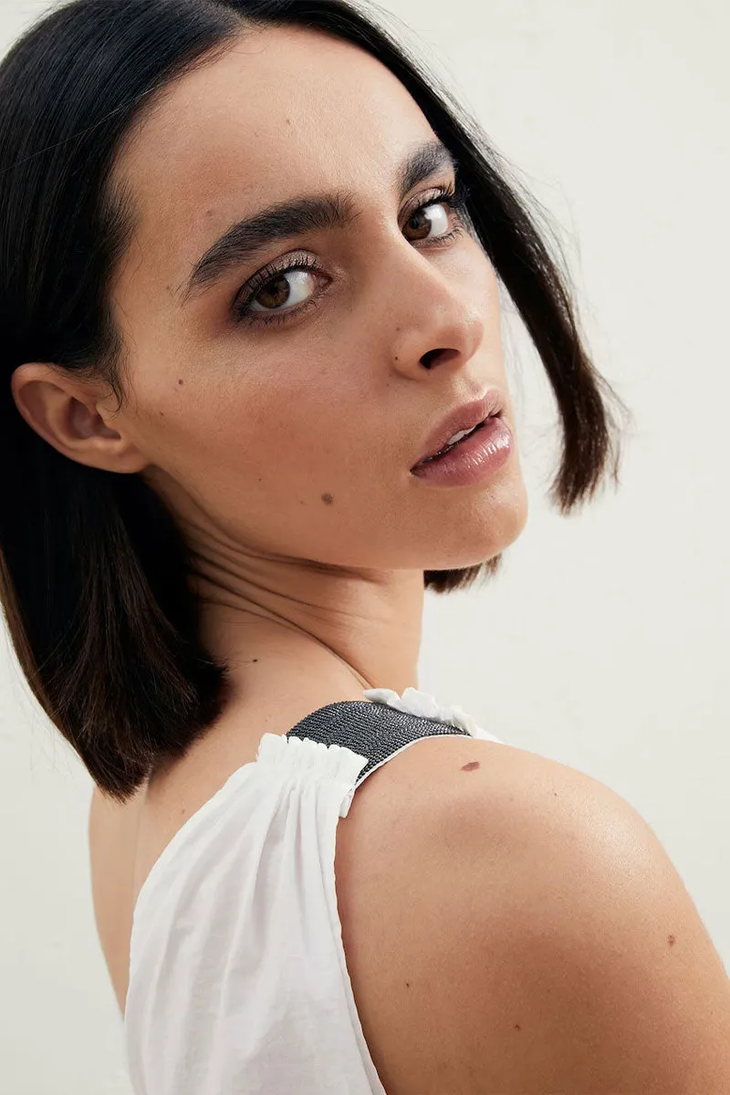 Techno Poplin Belted Dress
