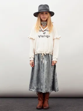Tocoto Vintage Metallic Midi Skirt