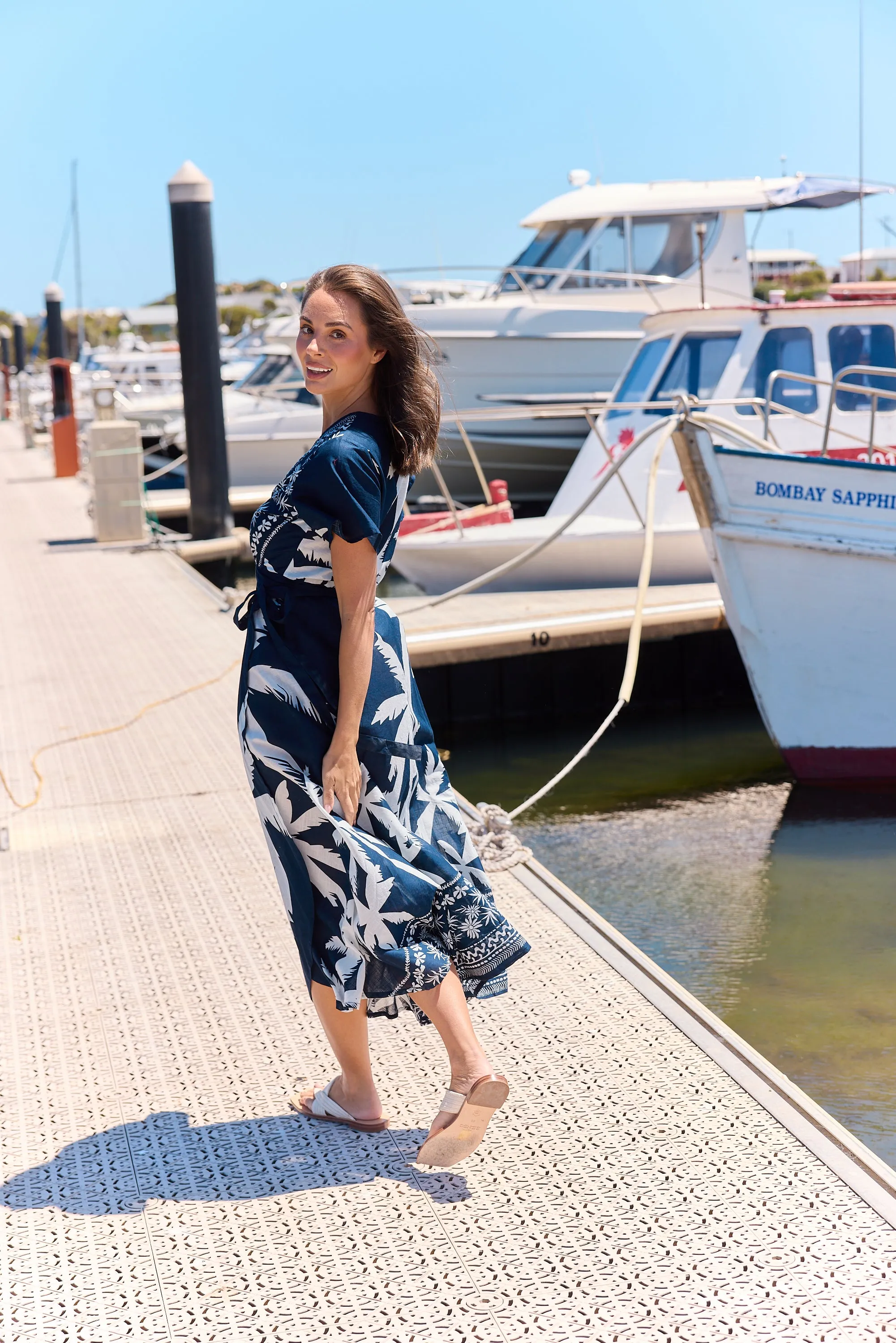 Tropics Wrap Dress - Blue Haven