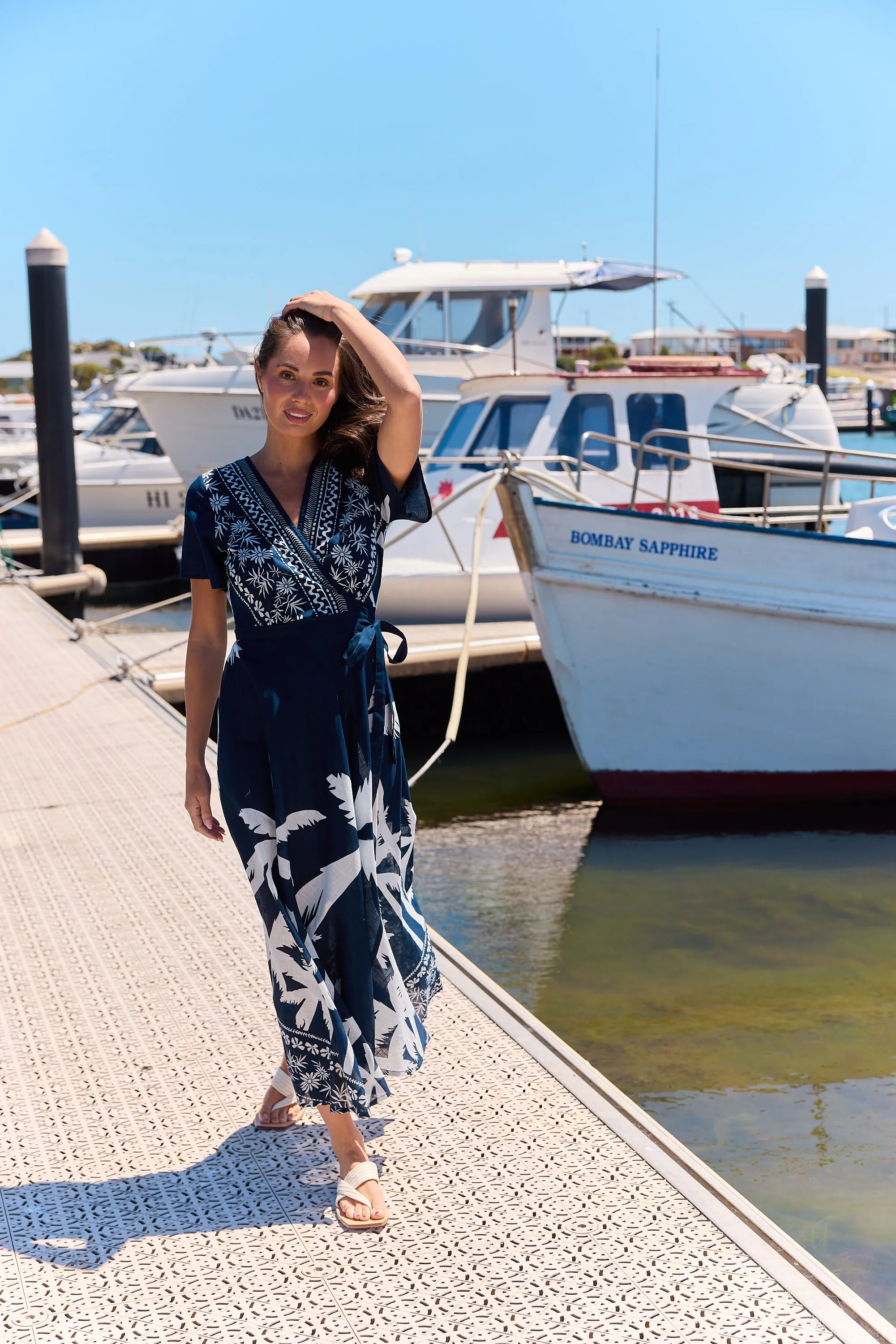 Tropics Wrap Dress - Blue Haven