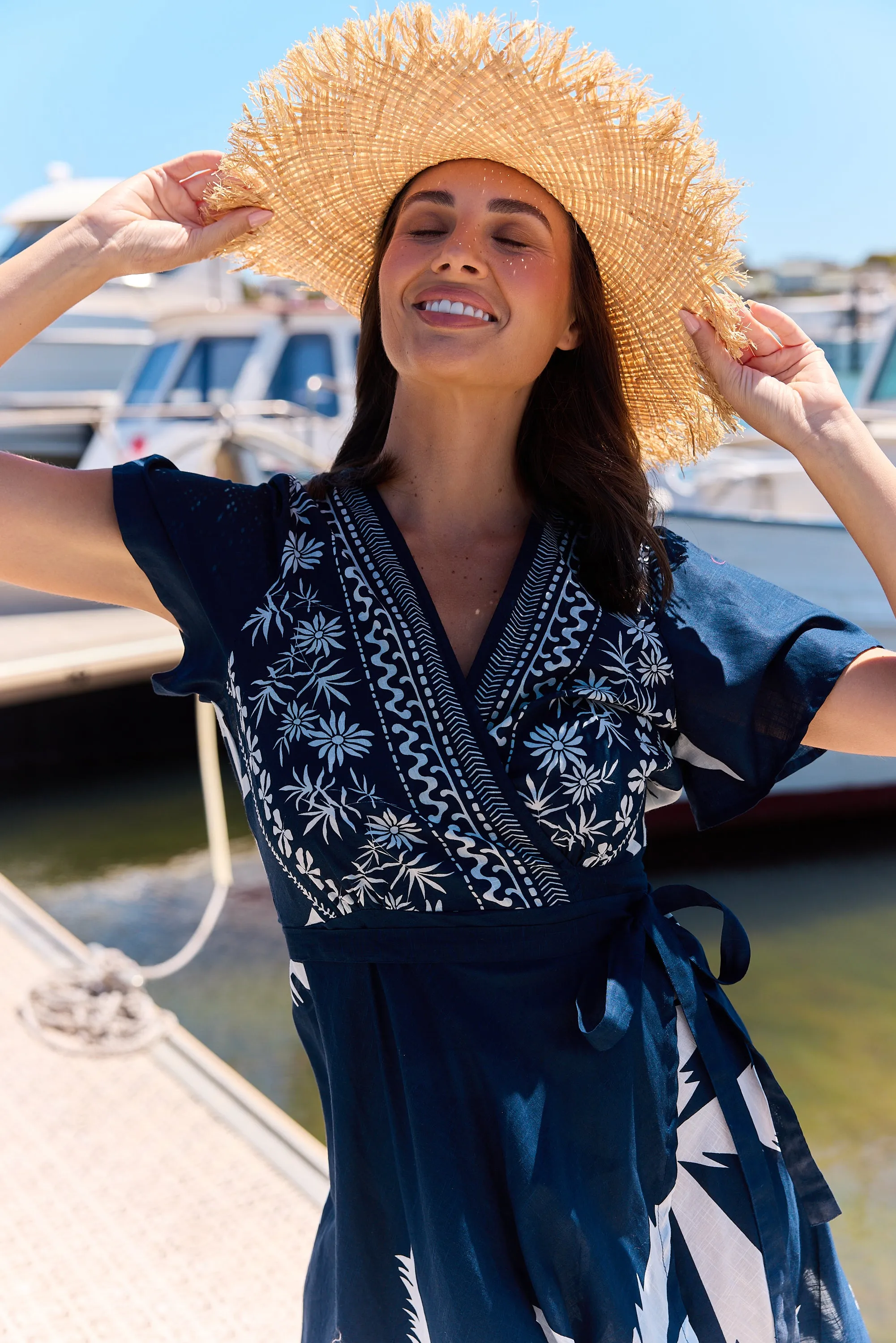 Tropics Wrap Dress - Blue Haven