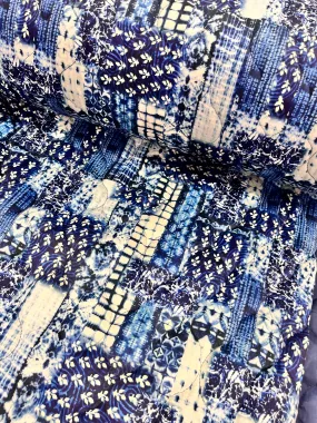 Velvet Patchwork Quilted Cotton - Indigo