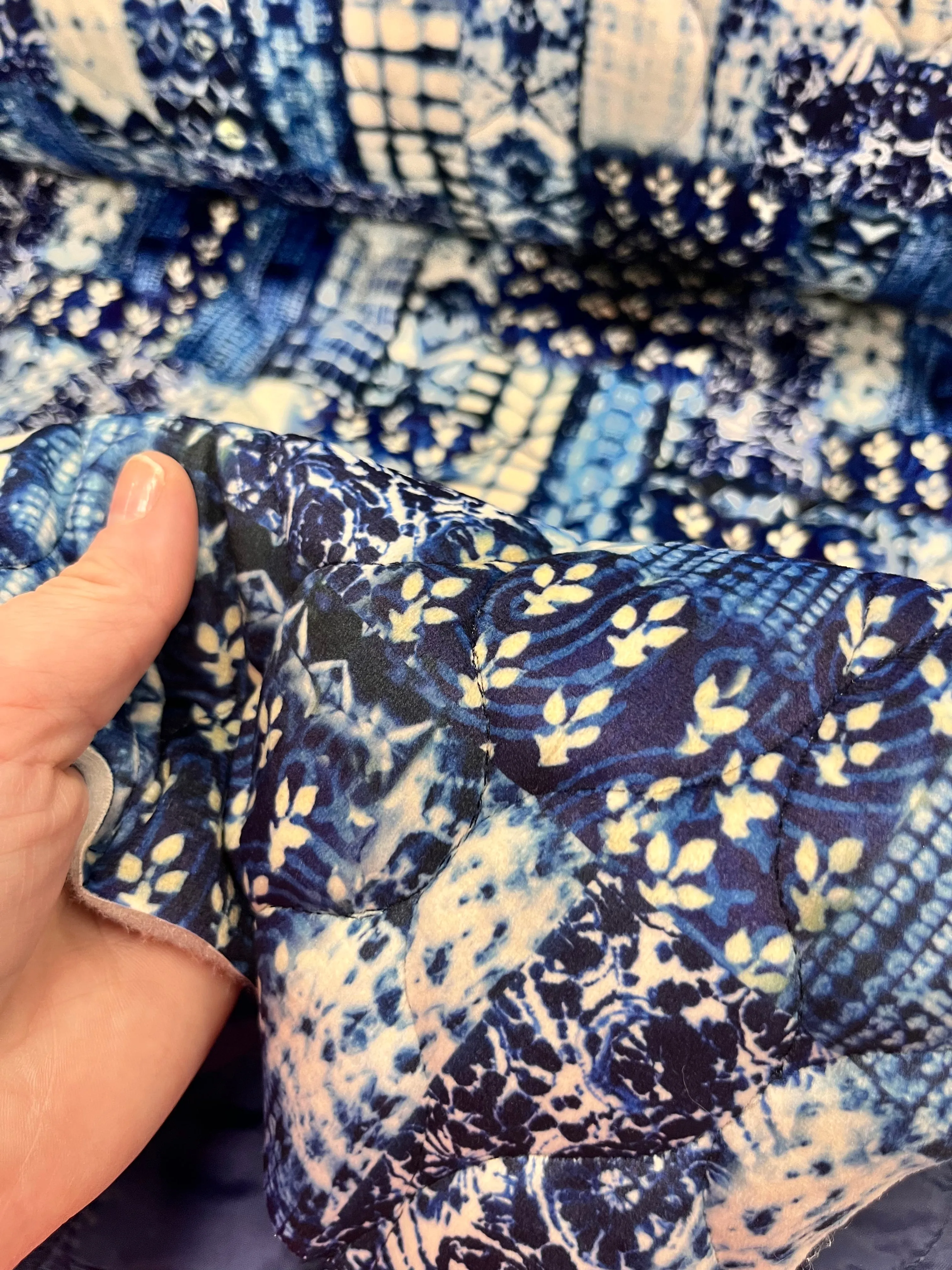Velvet Patchwork Quilted Cotton - Indigo