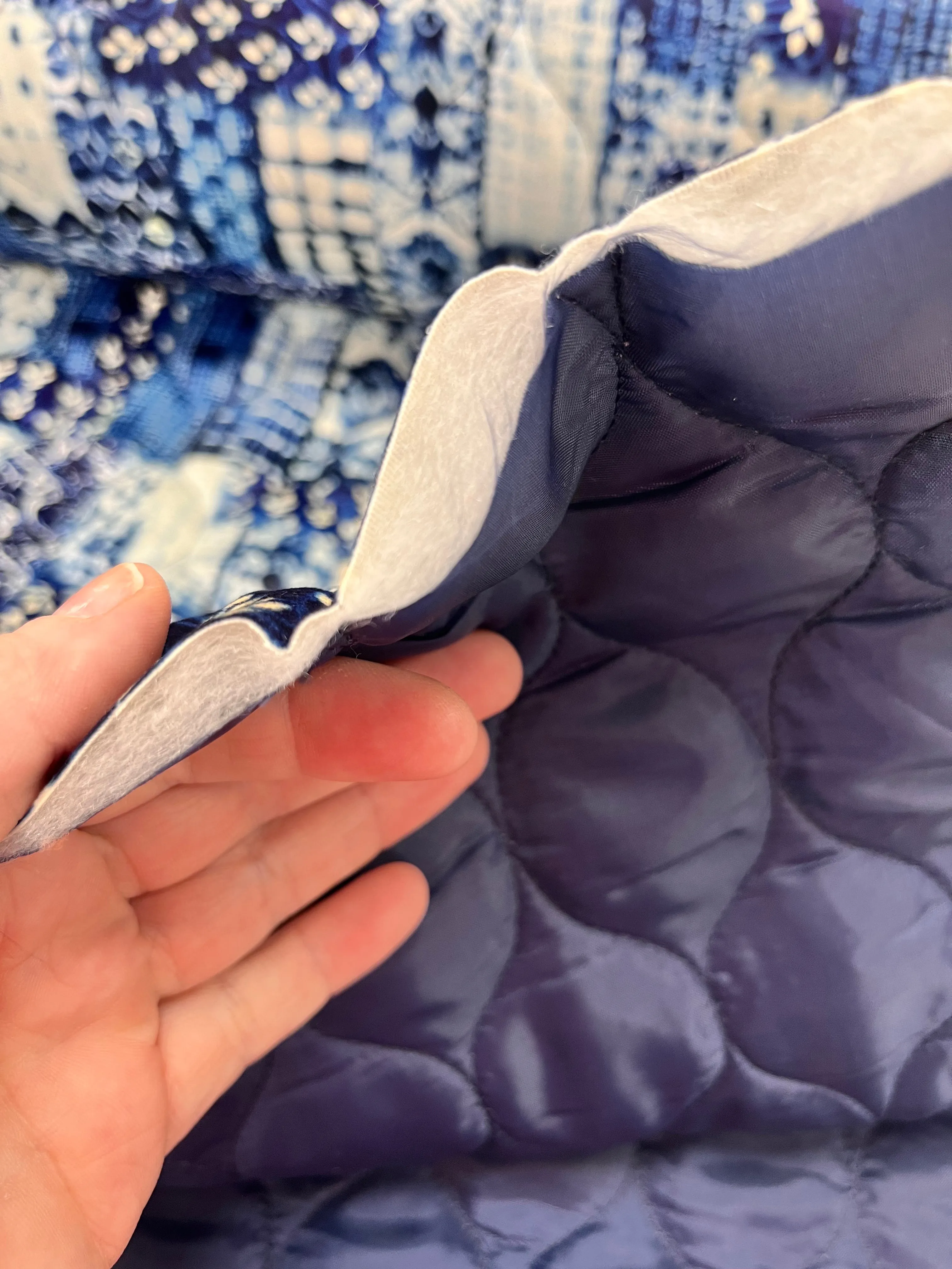 Velvet Patchwork Quilted Cotton - Indigo