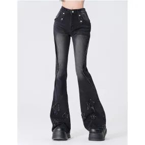 Vintage High Waist Wide Leg Pants - Black
