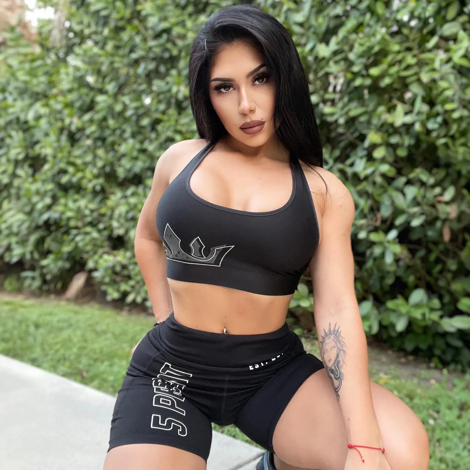 Women's Crown Sports Bra & Spandex Shorts Set