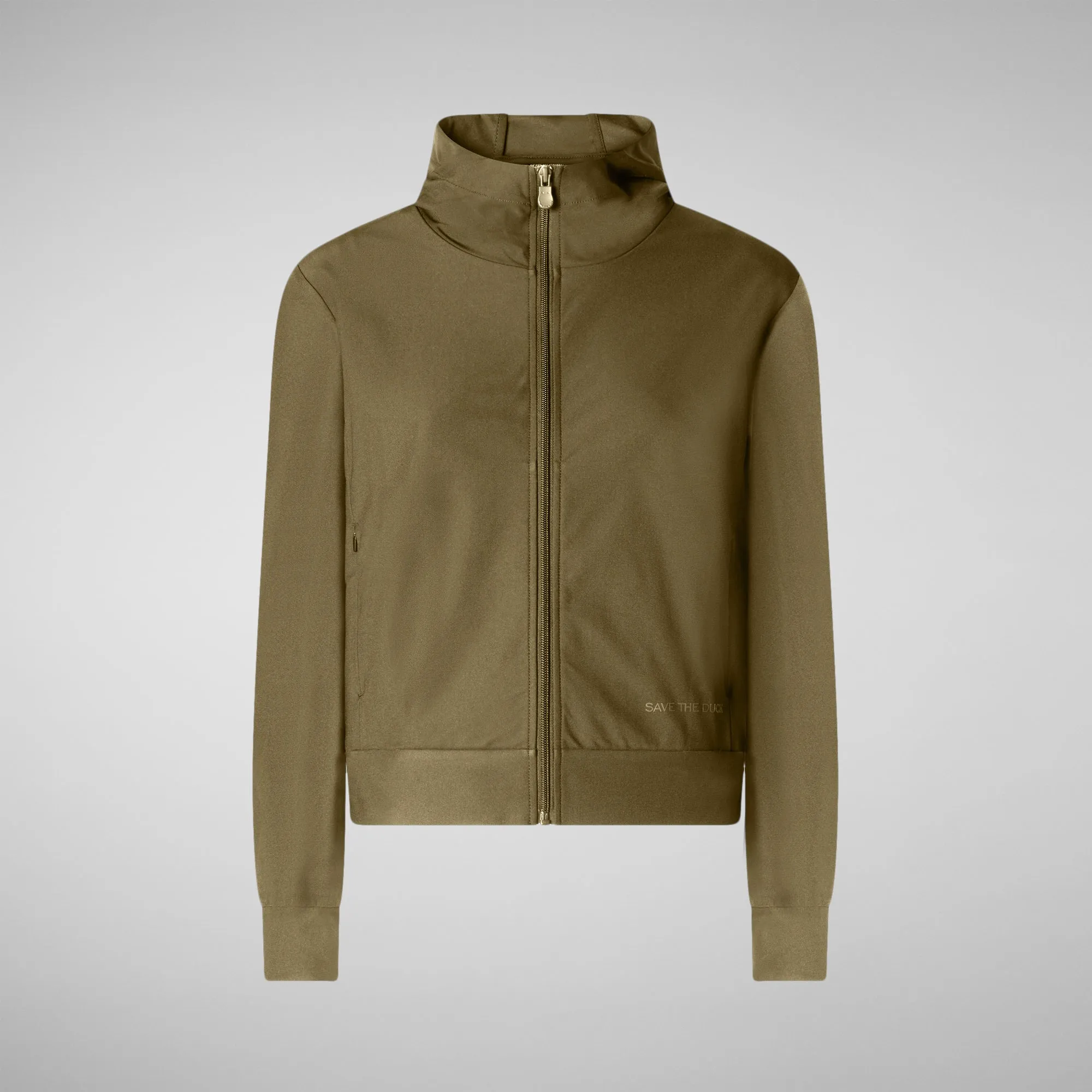 Women's hooded sweatshirt Pear in husk green